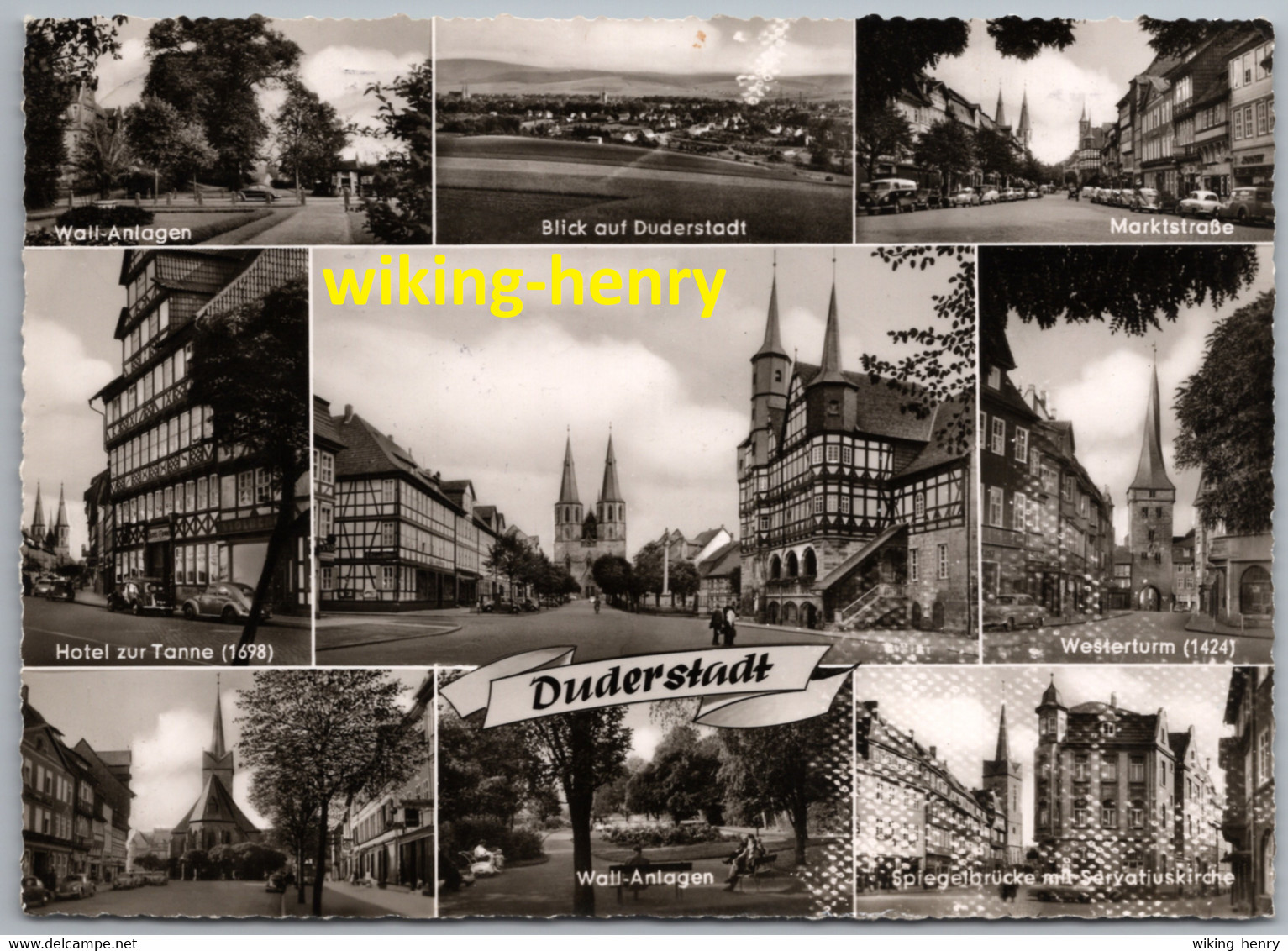 Duderstadt - S/w Mehrbildkarte 7   Mit Hotel Zur Tanne - Duderstadt