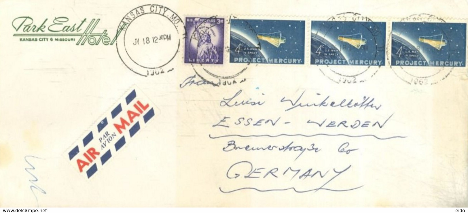 UNITED STATES - 1962 - STAMPS COVER TO GERMANY - 1961-80