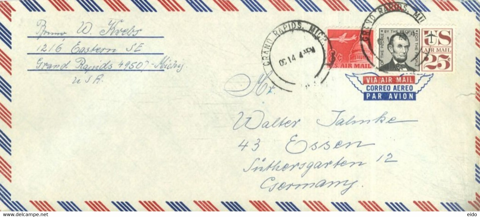 UNITED STATES - 1963 - STAMPS COVER TO GERMANY - 1961-80