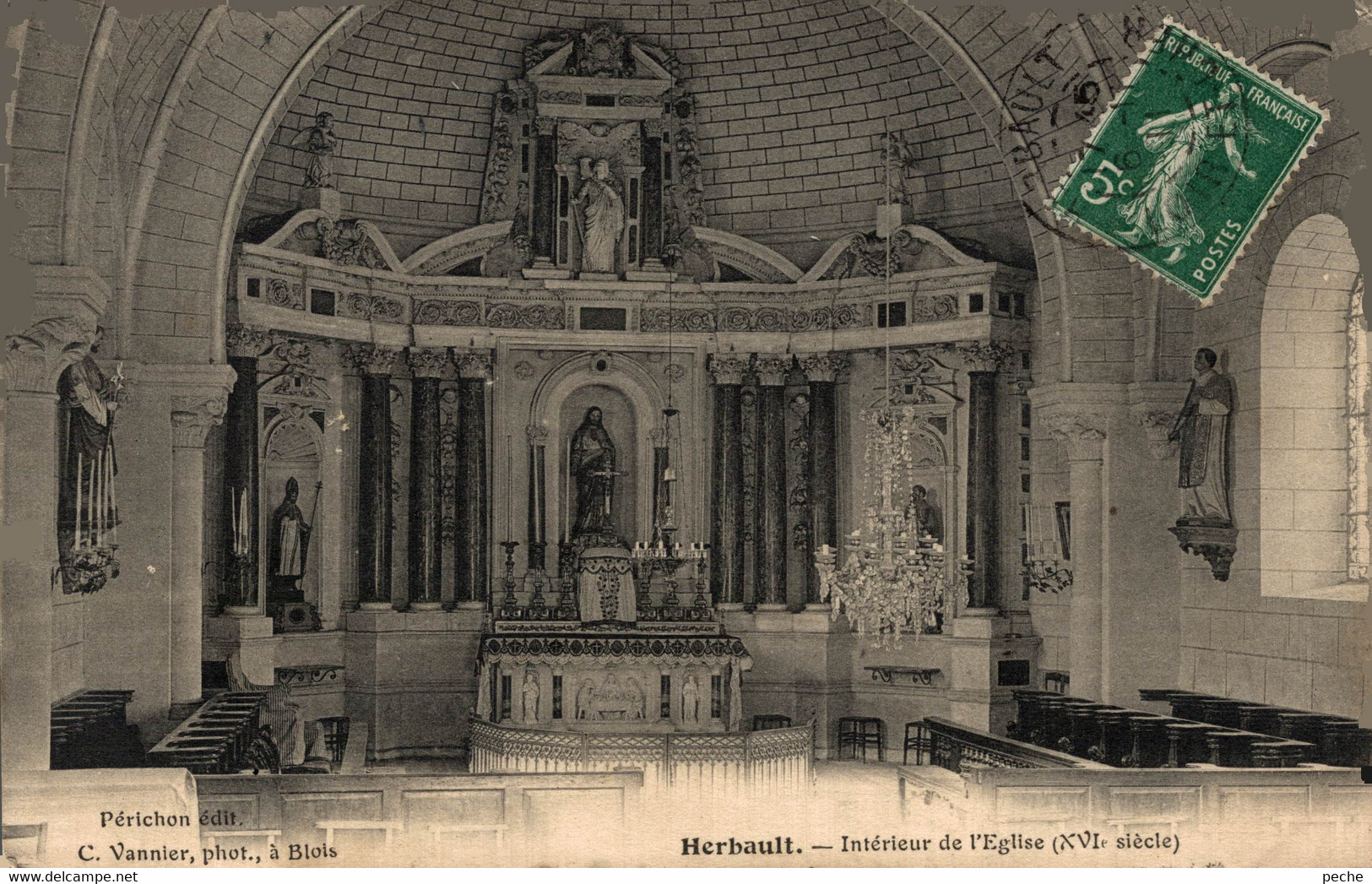 N°101894 -cpa Herbault -intérieur De L'église- - Herbault