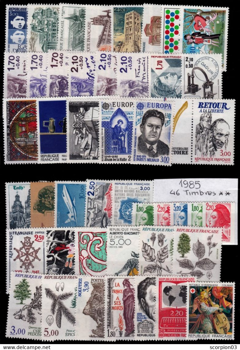 France Année Complete 1985 - 46 Timbres* * TB - 1980-1989