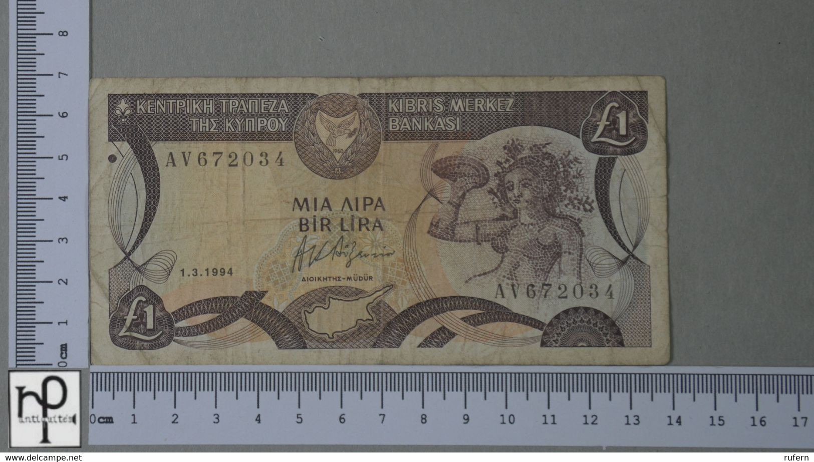 CYPRUS 1 LIRA 1994 -    2 SCANS  - (Nº52141) - Chipre