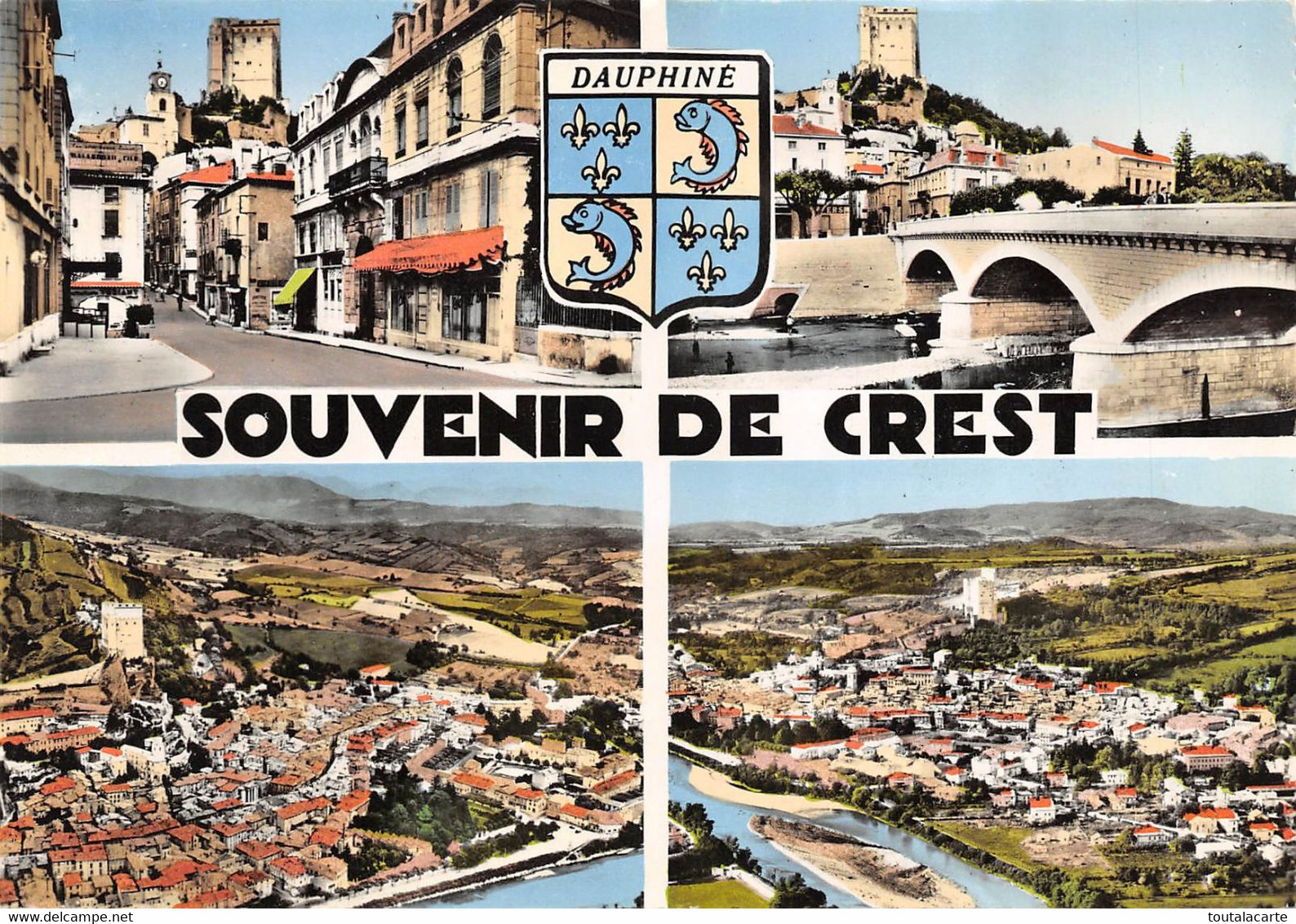 CPSM 26 SOUVENIR DE CREST MULTI VUES   Grand Format  15 X 10,5 Cm - Crest