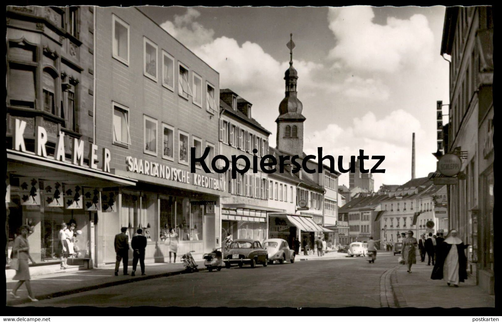 ALTE POSTKARTE ST. INGBERT KAISERSTRASSE KRÄMER SAARLÄNDISCHE KREDITBANK VW KÄFER Ansichtskarte Cpa Postcard AK - Saarpfalz-Kreis