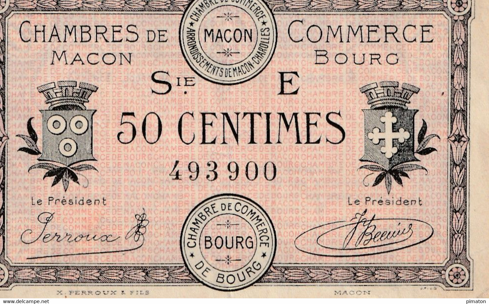 Billet De Nécessité - CHAMBRES DE COMMERCE De MACON Et De BOURG - 50 CENTIMES 1920 - Andere - Azië