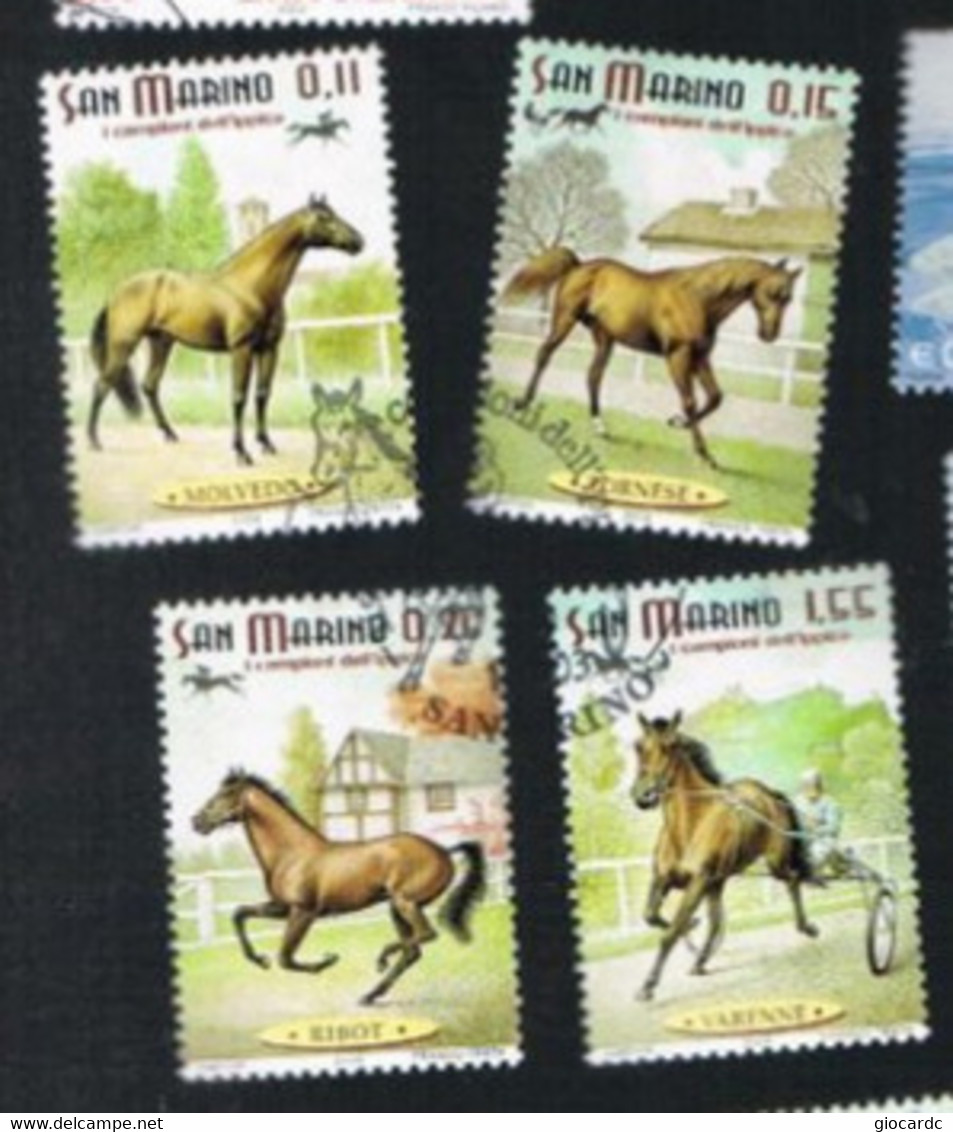 SAN MARINO - UN 1927.1930   -  2003 CAVALLI CAMPIONI DELL' IPPICA (COMPLET SET OF 4)    - USED° - Used Stamps