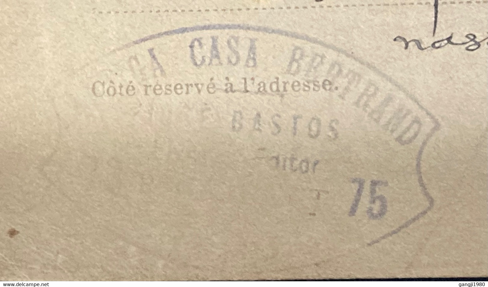 PORTUGAL 1905, STATIONERY CARD, KING CARLOS ,USED TO PARIS FRANCE - Briefe U. Dokumente