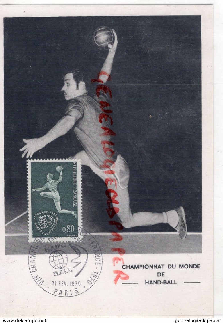 SPORTS CHAMPIONNATS DU MONDE DE HAND BALL- PARIS 1970 - Balonmano
