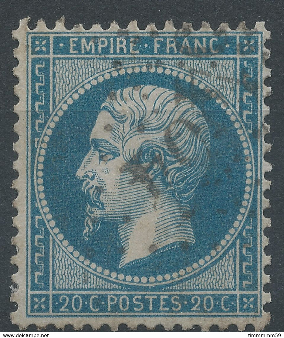 Lot N°71210   Variété/n°22, Oblitéré GC 1654 Ginestas, Aude (10), Indice 4 ???, Fond Ligné Horizontal - 1862 Napoleon III