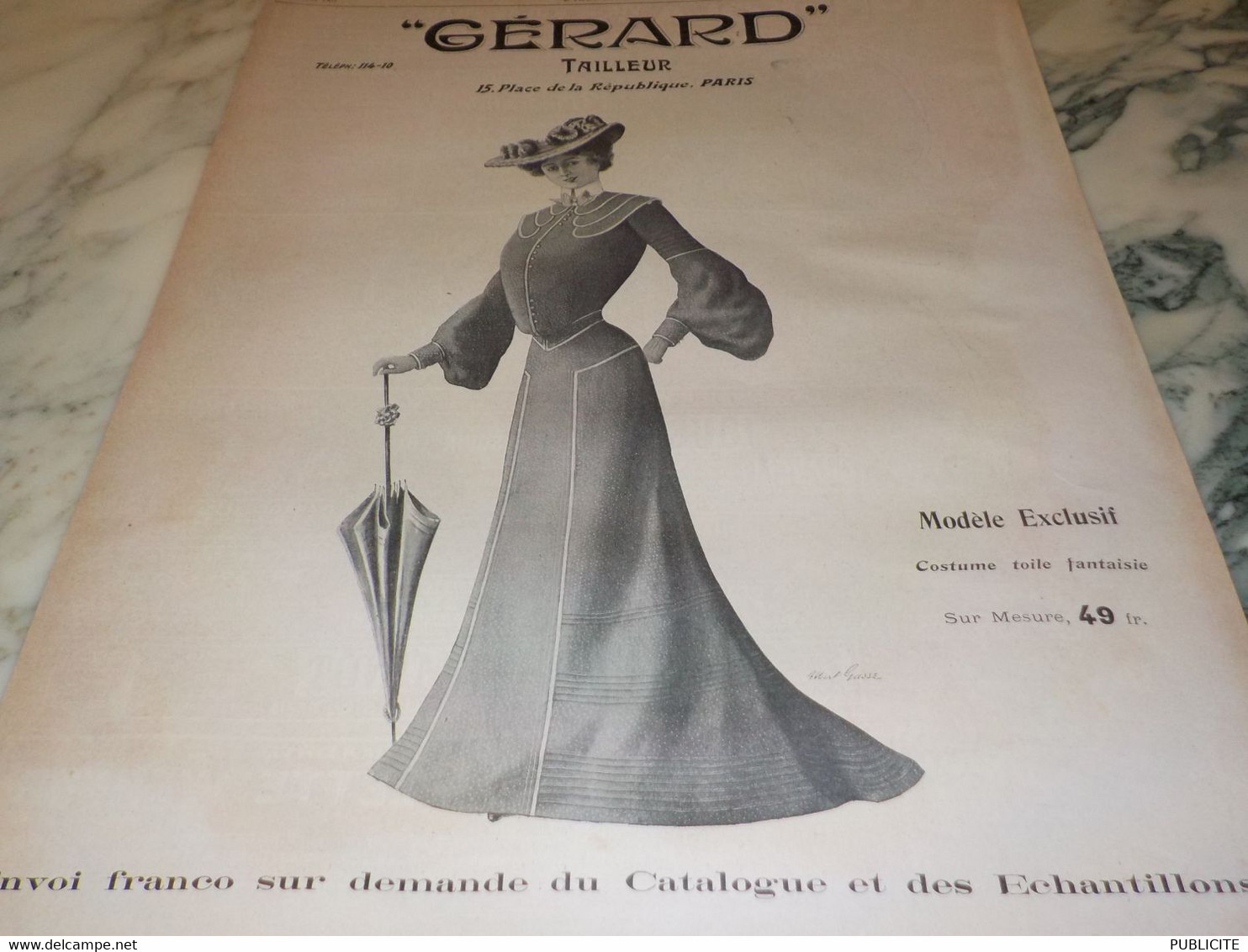 ANCIENNE PUBLICITE TAILLEUR POUR FEMME GERARD 1903 - 1900-1940