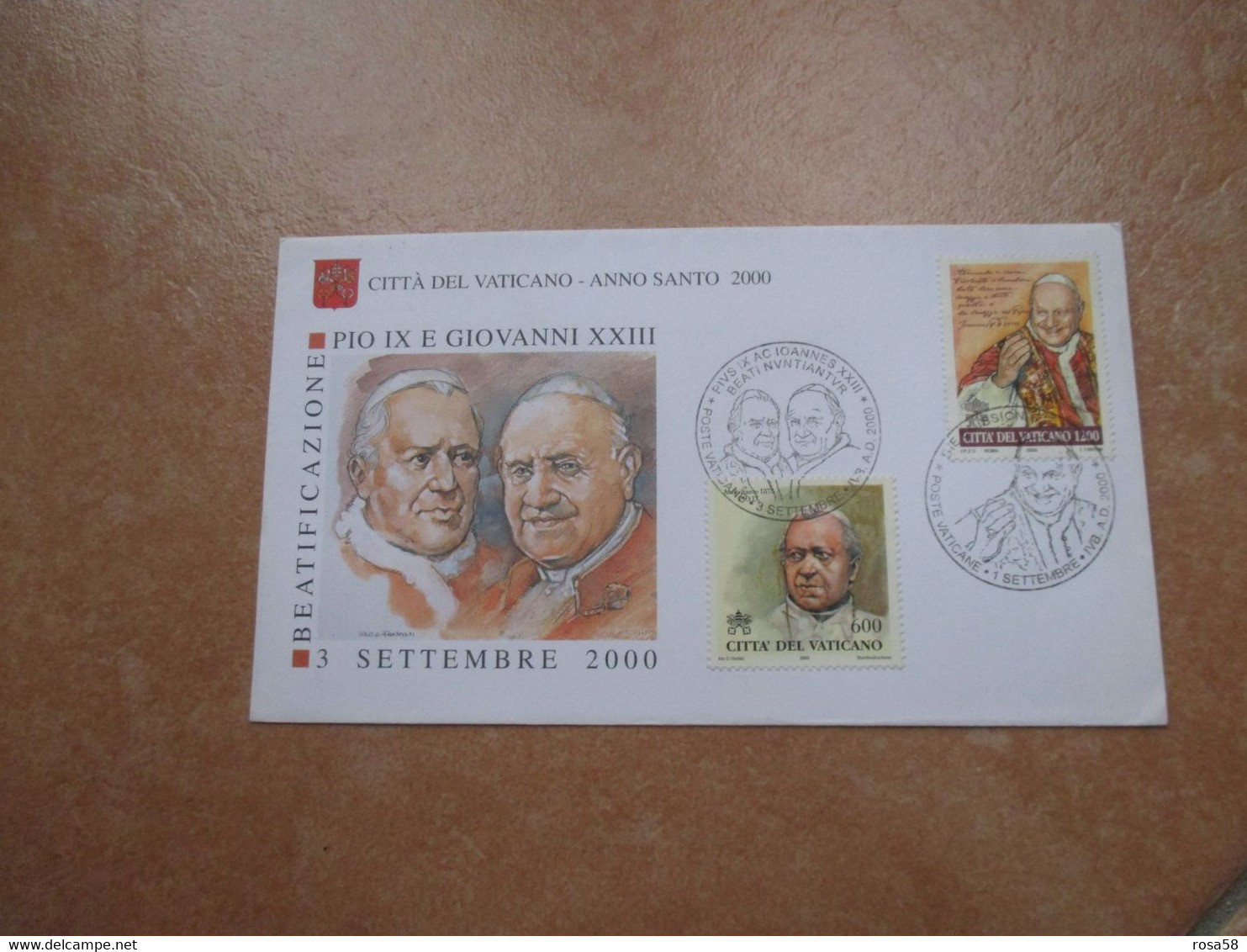 RELIGIONE Beatificazione PIO IX E GIOVANNI XXIII Anno Santo 2000 Doppio Annullo Speciale - Storia Postale