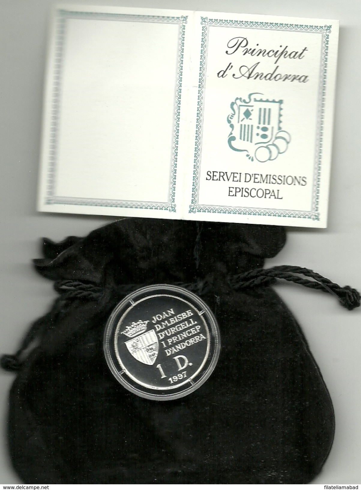 ANDORRA SERVEI D'EMISSIONS EURO 1DINER 1997 EN PLATA ESTUCHE CERTIFICADO(M.C.4.17) - Andorra