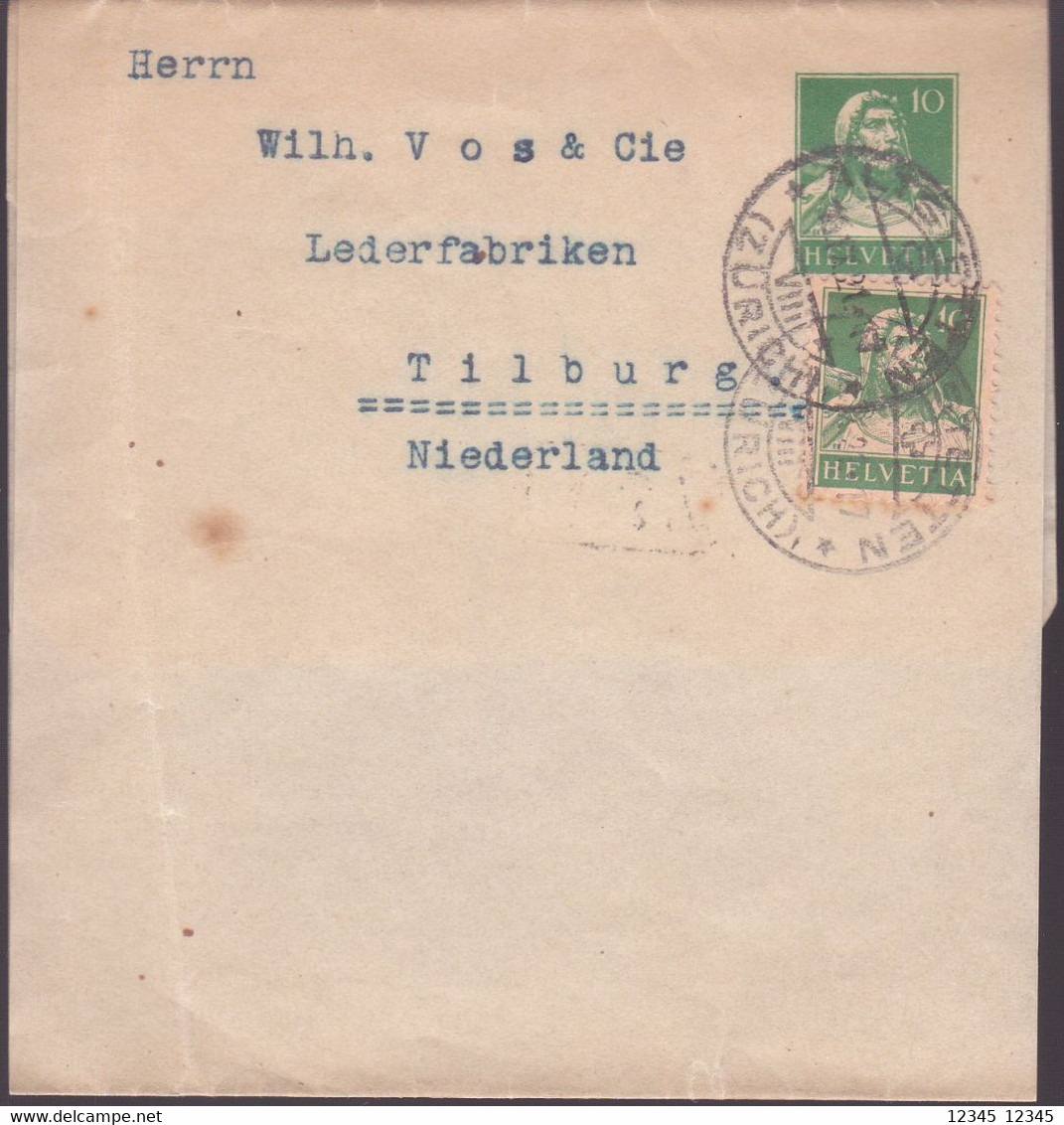 Wikkel (Wickeln) 1923 From Altstetten To Netherland - Frankiermaschinen (FraMA)