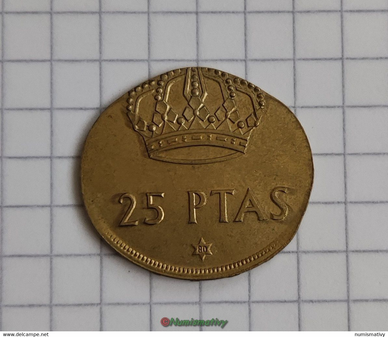 Fauté Erreur De Flan 25 Pesetas Espagne Sur Flan De 1 Peseta Error PTAS Defecto ACUÑACION Cospel -  Essays & New Minting