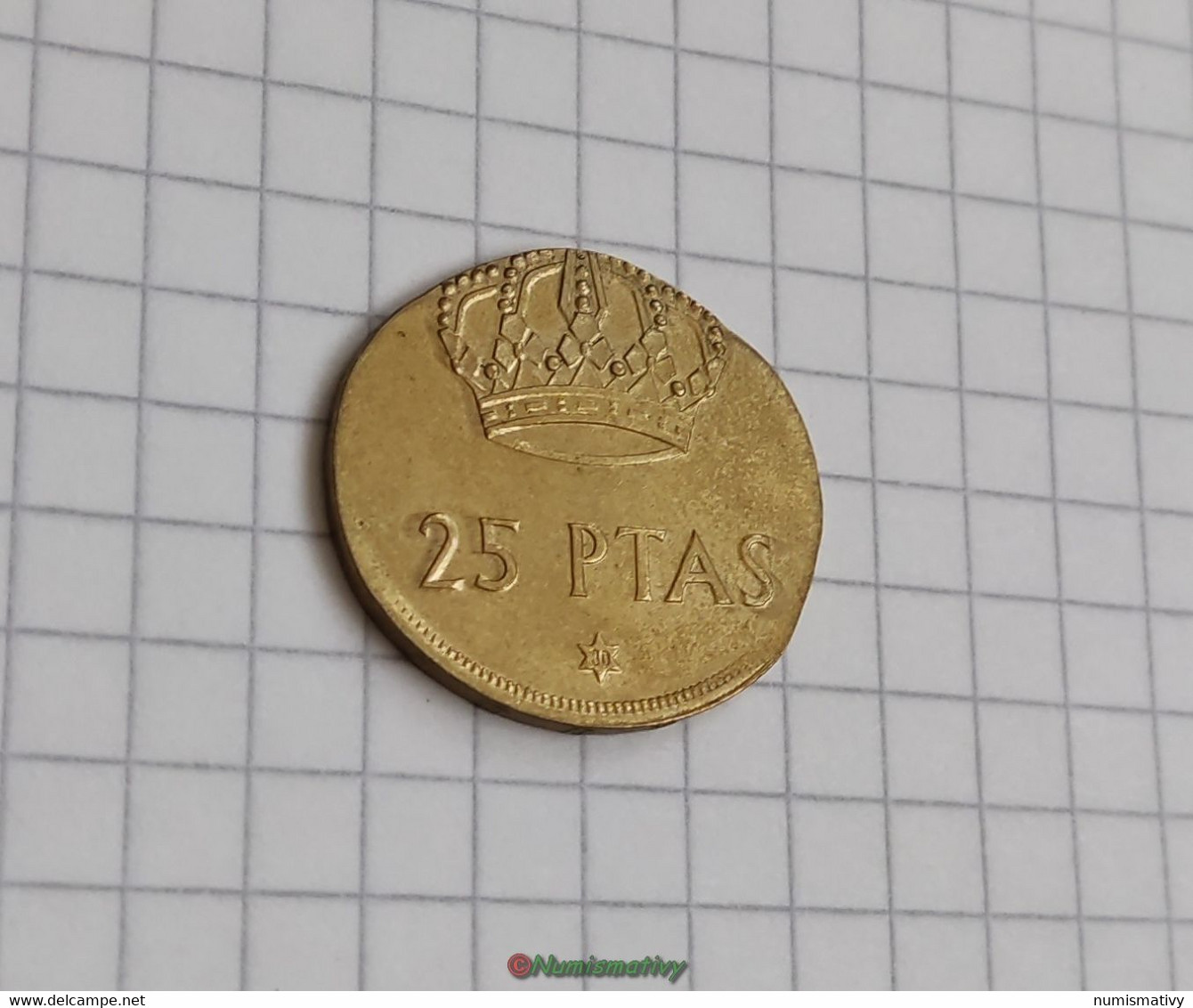 Fauté Erreur De Flan 25 Pesetas Espagne Sur Flan De 1 Peseta Error PTAS Defecto ACUÑACION Cospel -  Essays & New Minting