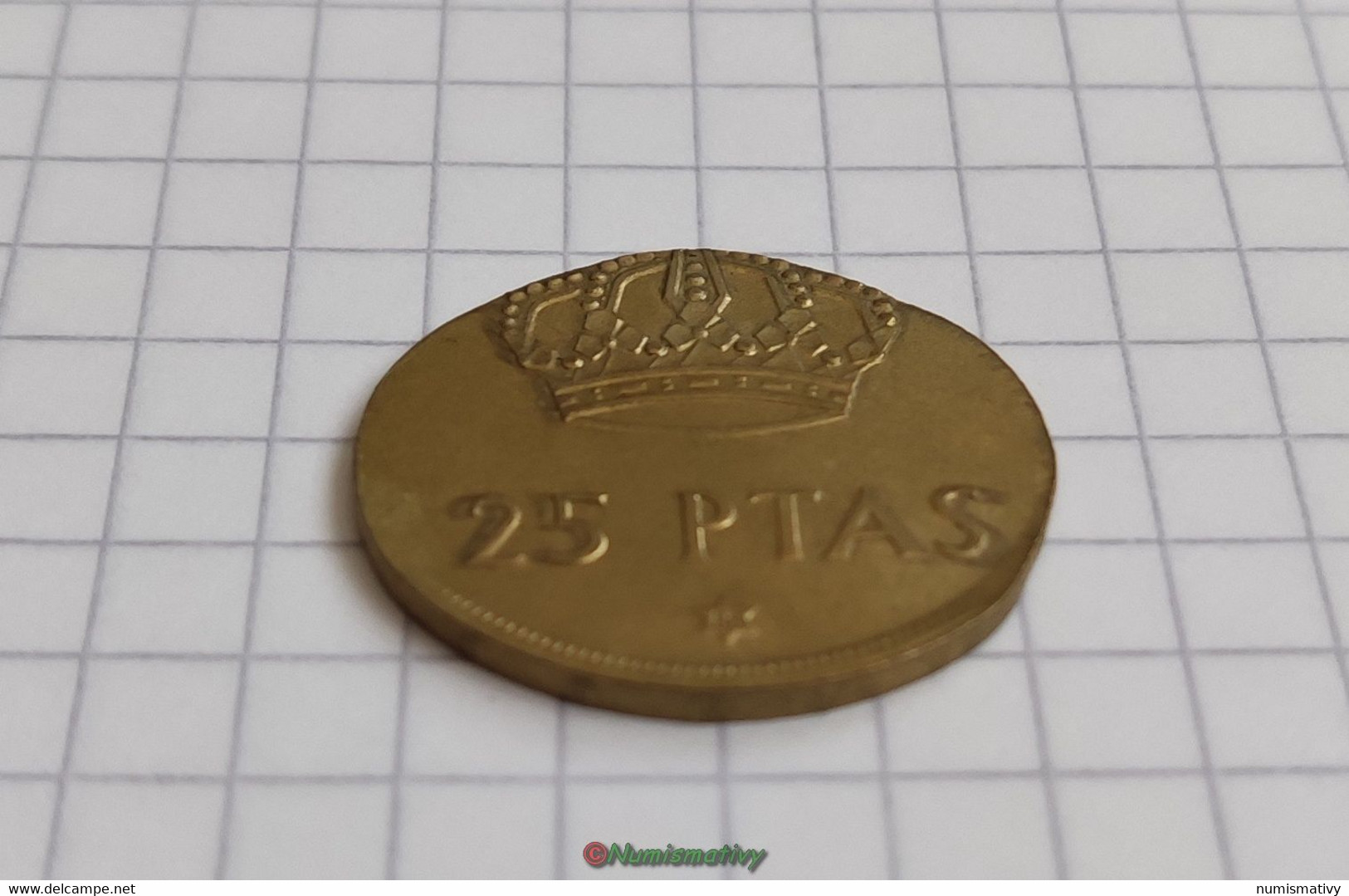 Fauté Erreur De Flan 25 Pesetas Espagne Sur Flan De 1 Peseta Error PTAS Defecto ACUÑACION Cospel -  Essays & New Minting