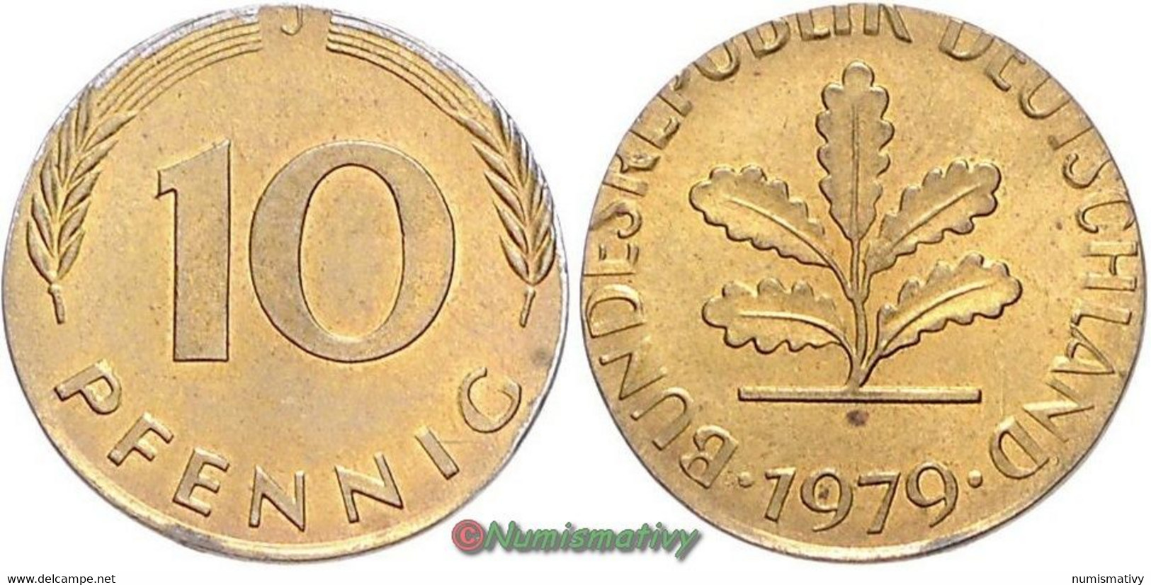 Fauté Error 10 Pfennig Allemagne Erreur De Flan 1979 - Test- & Nachprägungen