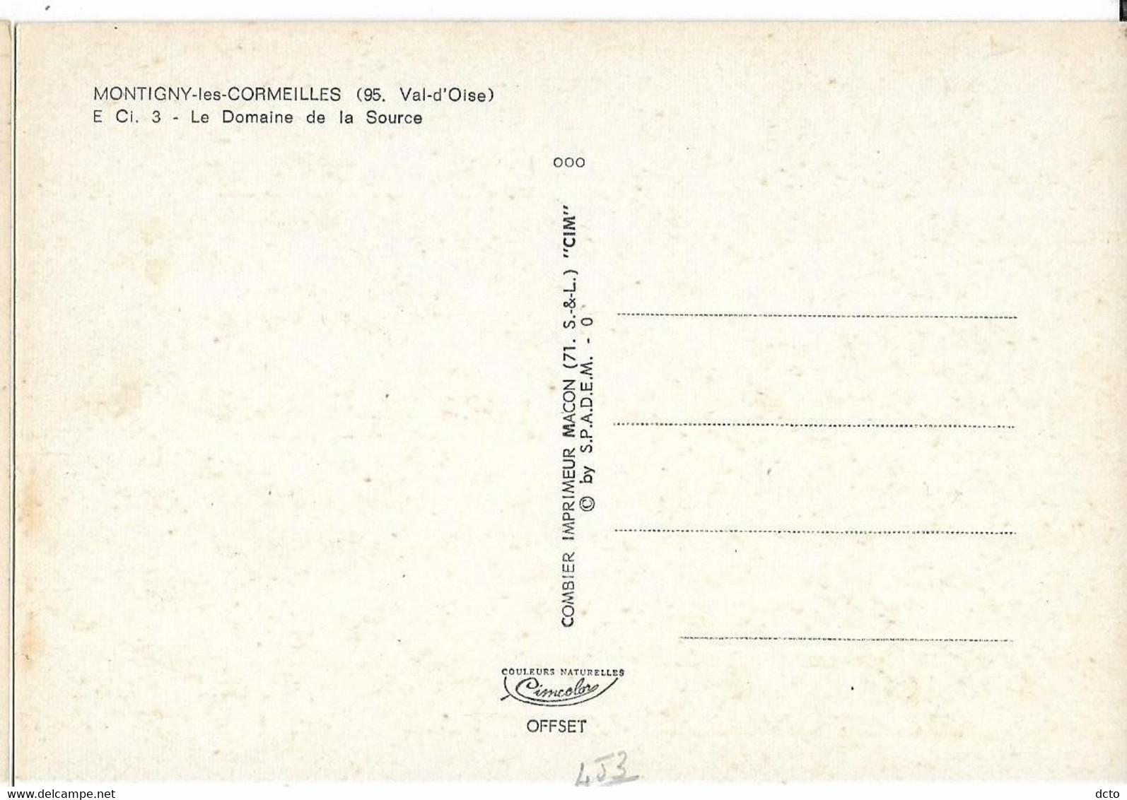 MONTIGNY-les-CORMEILLES (95) Domaine De La Source Cim E Ci. 3, Cpm - Montigny Les Cormeilles