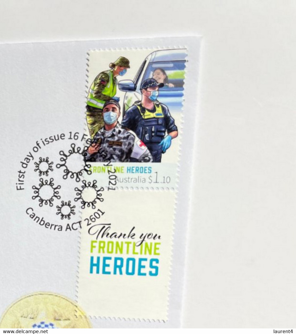 (4 M 27) 2019 Australian National Police Remembrance Coin On Cover With COVID19 Police & Army Stamp - 2 Dollars