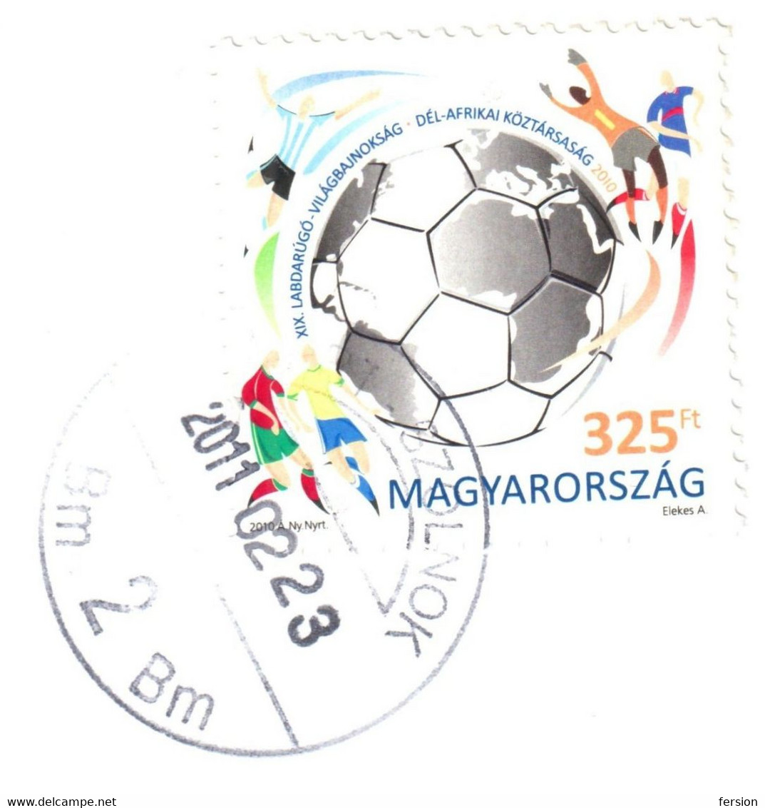 FIFA World Cup Soccer Football South Africa GLOBE 2010 Hungary SZOLNOK Postmark REGISTERED LNK Label Vignette Cover - 2010 – África Del Sur