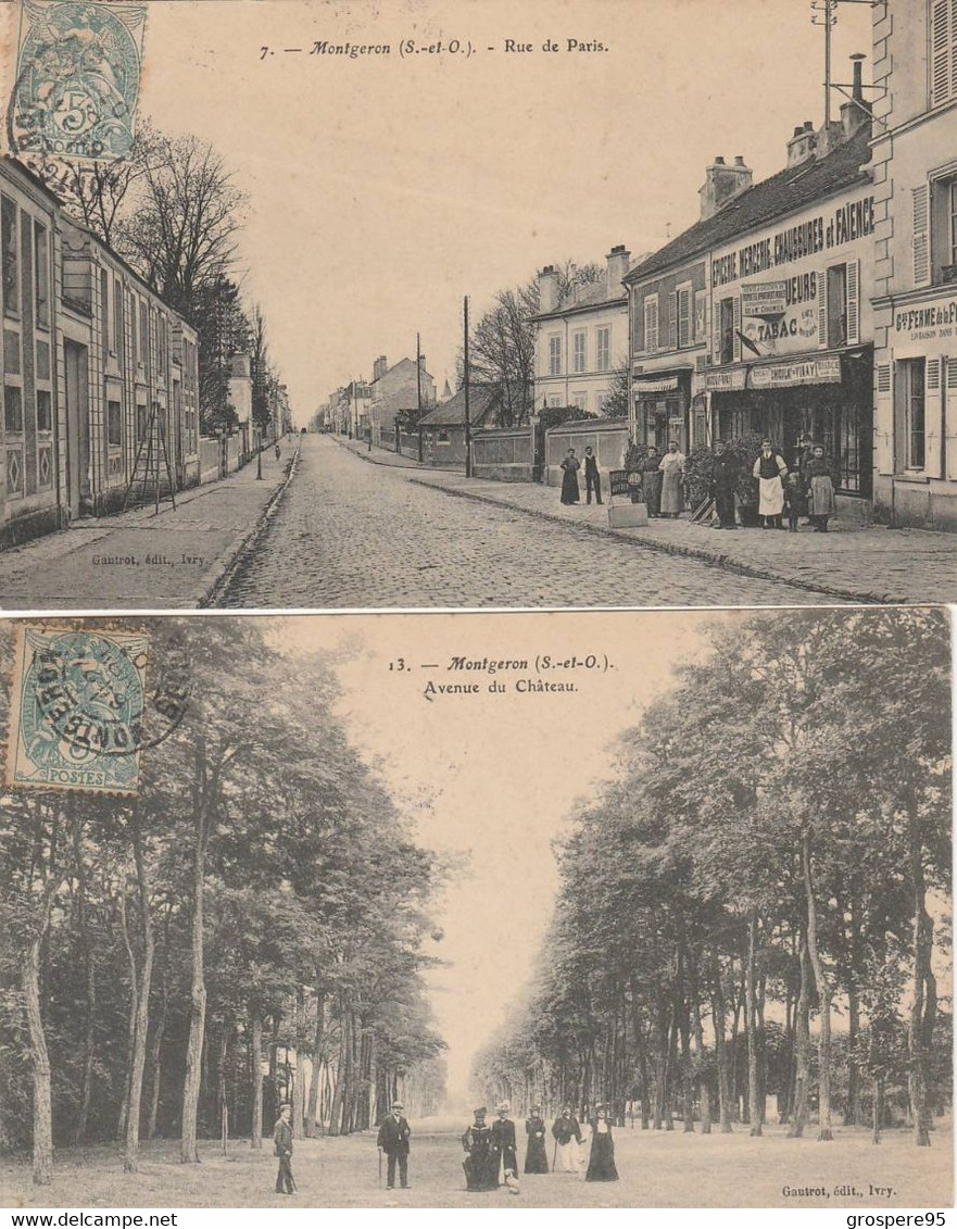 MONTGERON RUE DE PARIS + AVENUE DU CHATEAU - Montgeron