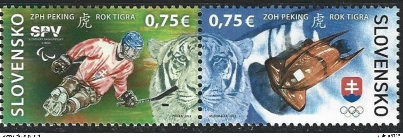 Slovakia 2022 The XXIV Olympic Winter Games & Paralympic Games Beijing Stamps 2v MNH - Unused Stamps