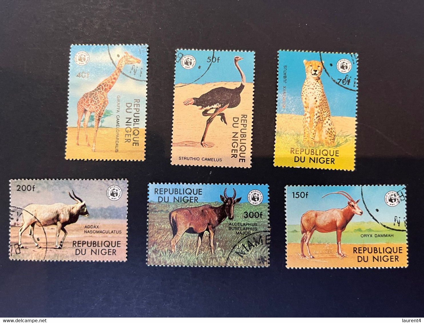 (stamp 11-12-2022) 5 Used Stamps - WWF Animals - From NIGER - Usados