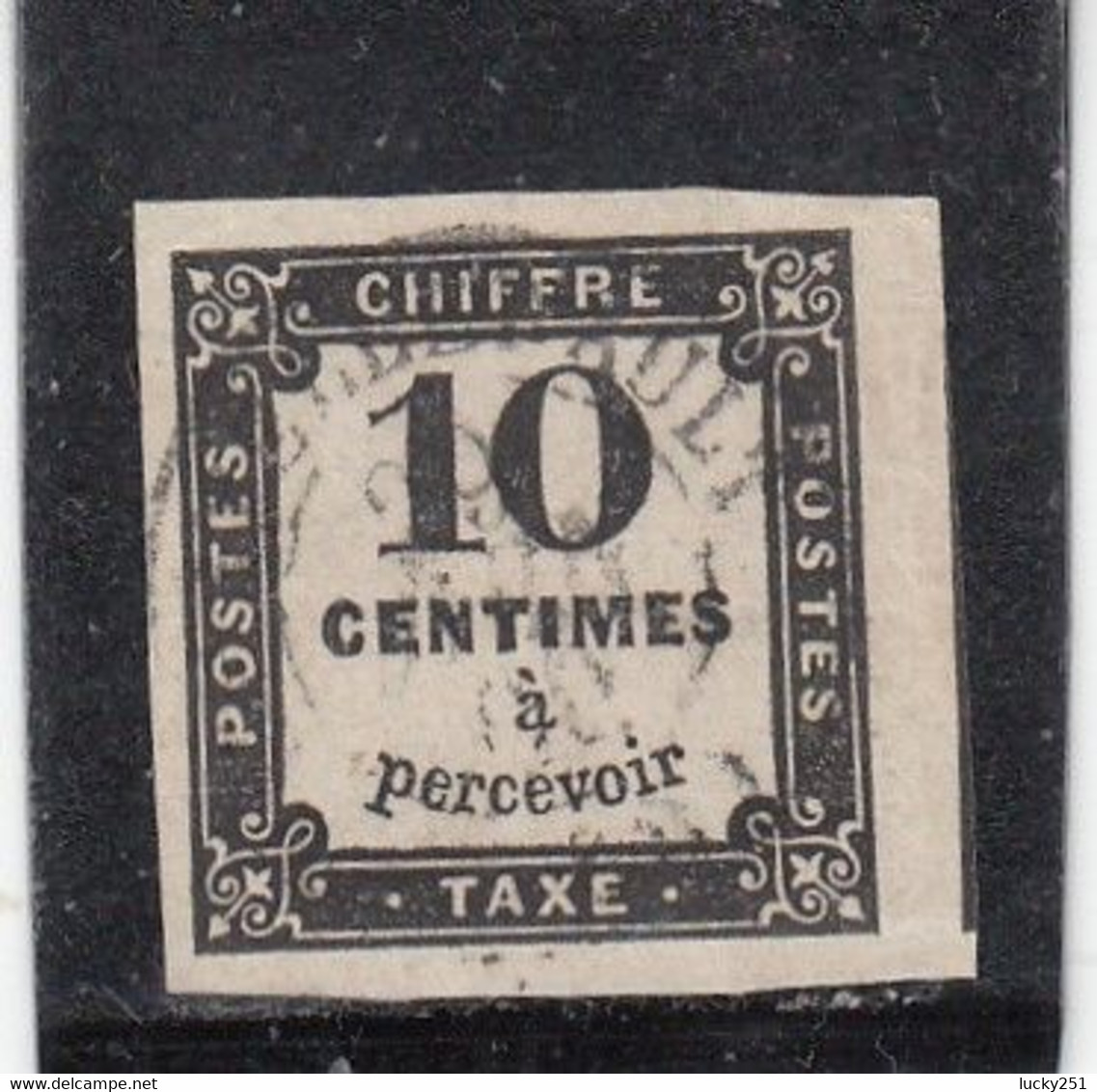 France - Taxe - Année 1859 - Oblitéré - N°YT 2 - 10c Noir - Typographie - 1859-1959 Used