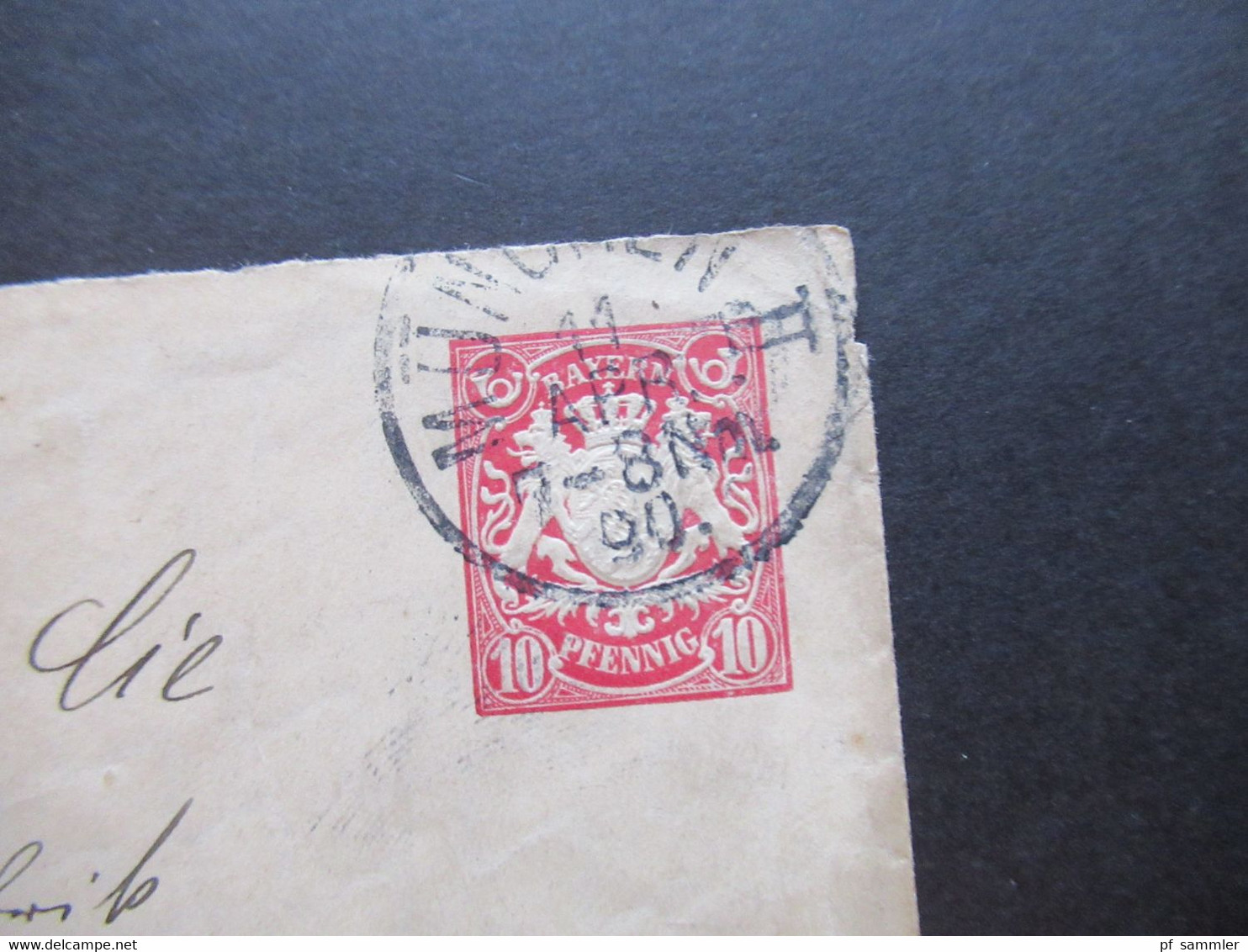 AD Bayern 1890 Ganzsachen Umschlag Stempel München II Fernbrief Nach Hamburg Mit Ank. Stempel - Entiers Postaux