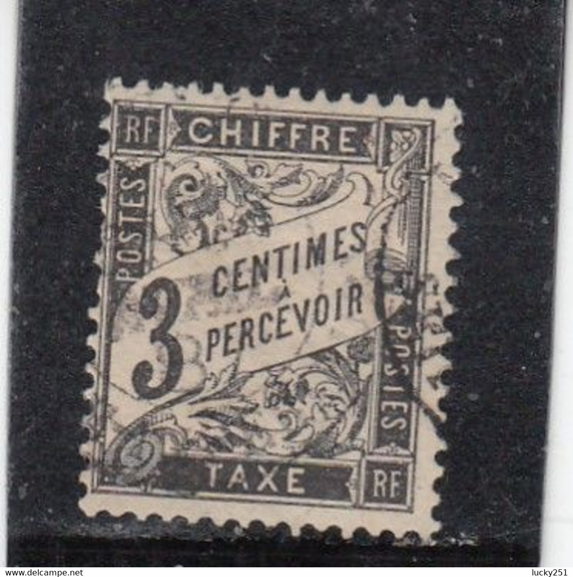 France - Taxe - Année 1881-92 - Oblitéré - N°YT 12 - Type Duval - 3c Noir - 1859-1959 Oblitérés