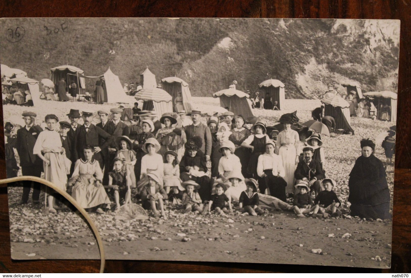 Carte Photo 1900's Famille Amis à La Plage CPA Ak Animée - Other & Unclassified