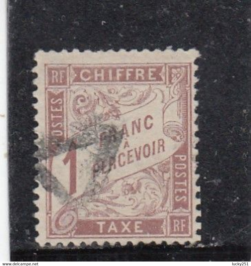 France - Taxe - Année 1881-92 - Oblitéré - N°YT 25 - 1fr Marron - Type Duval - 1859-1959 Oblitérés