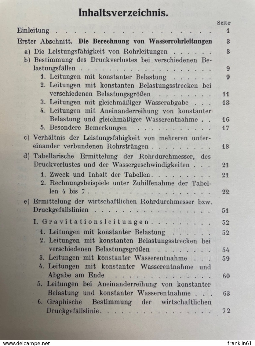 Das Rohrnetz Städt. Wasserwerke : Dessen Berechnung, Bau Und Betrieb. - Architectuur