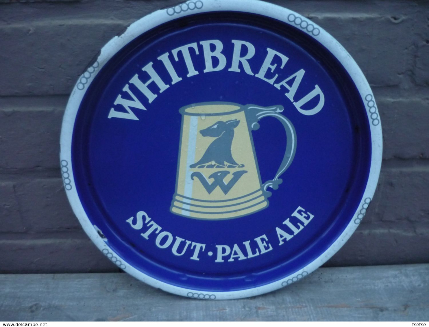 Plateau émaillé à Bières/ Bieren Années 50 - Bière " Whitbread / Stout " - Brasserie / Brouwerij -Molenbeek-St Jean - Alcolici