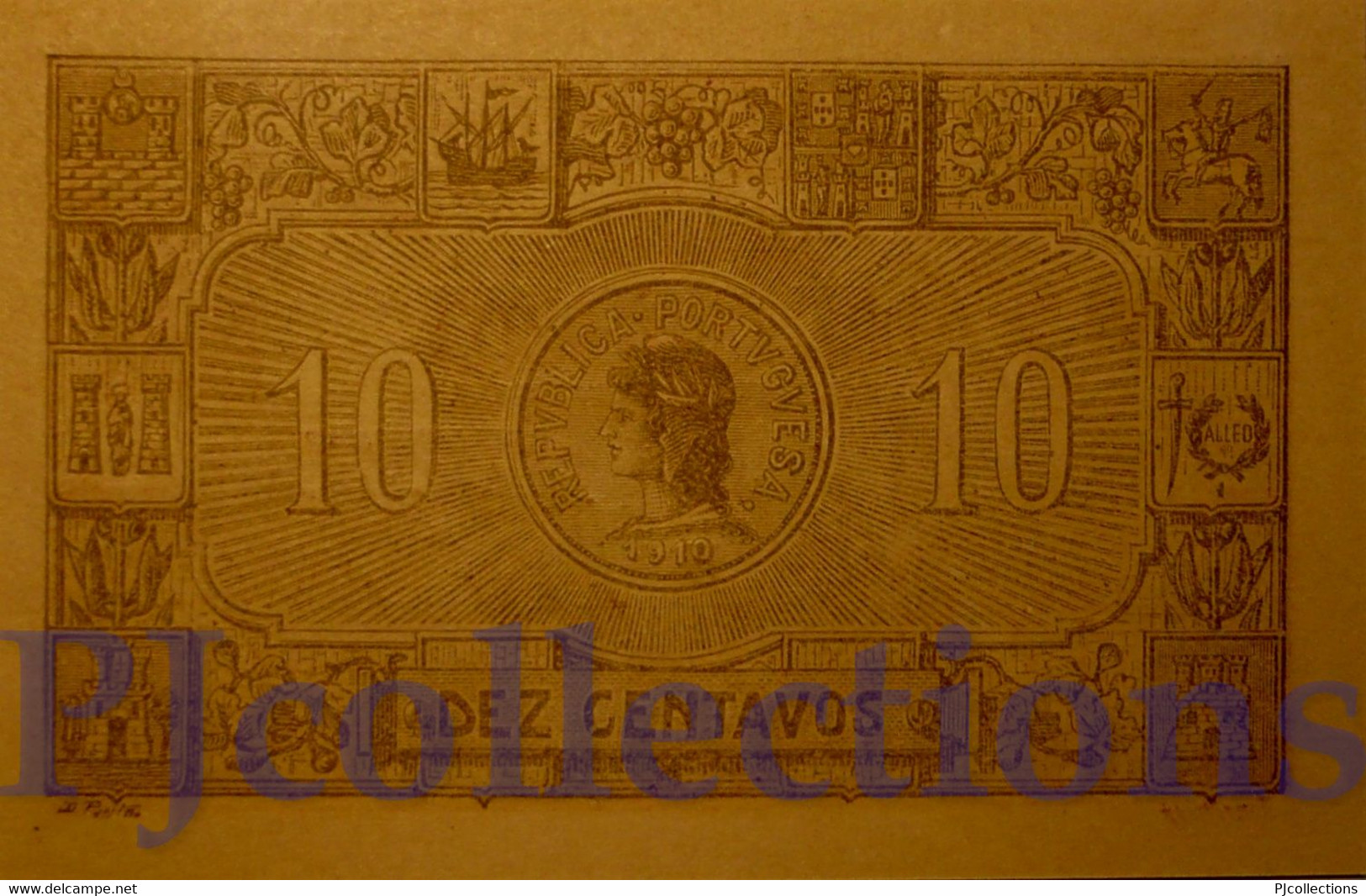 PORTUGAL 10 CENTAVOS 1917 PICK 96 UNC - Portugal