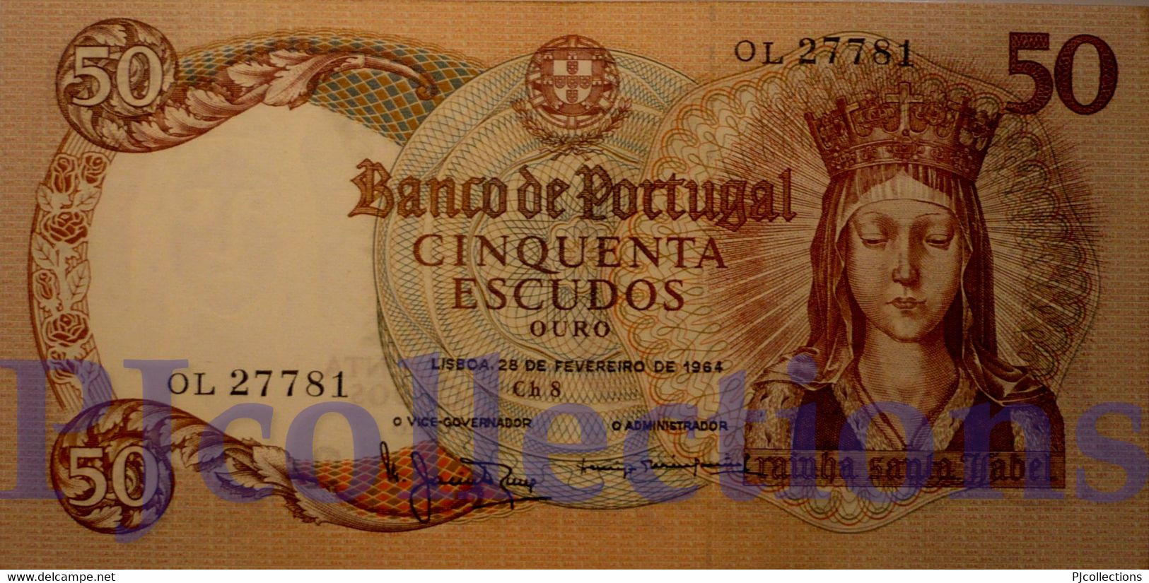 PORTUGAL 50 ESCUDOS 1964 PICK 168 AU/UNC - Portugal