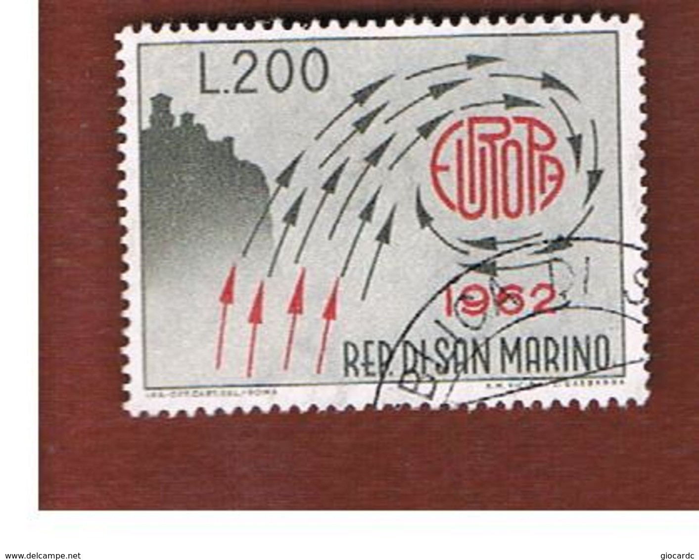 SAN MARINO - UNIF. 617 - 1962  EUROPA (DA FOGLIETTO)   -  USATI (USED°) - Gebraucht
