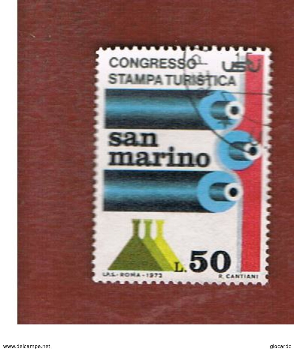 SAN MARINO - UNIF. 881 - 1973  CONGRESSO STAMPA TURISTICA   -  USATI (USED°) - Used Stamps