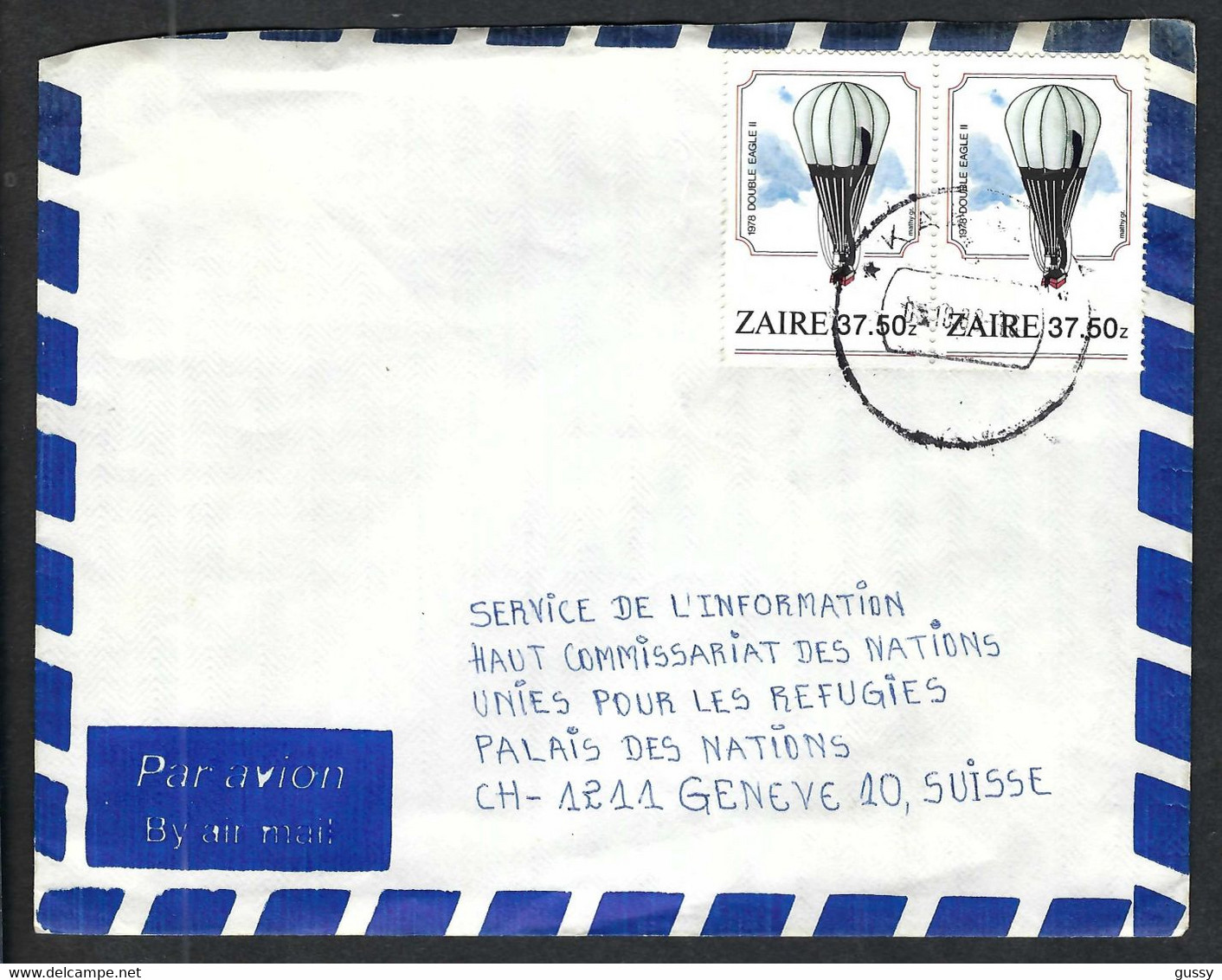 ZAÏRE P.A. 1986: LSC P.A. De Kamgé Pour Genève (Suisse) - Covers & Documents