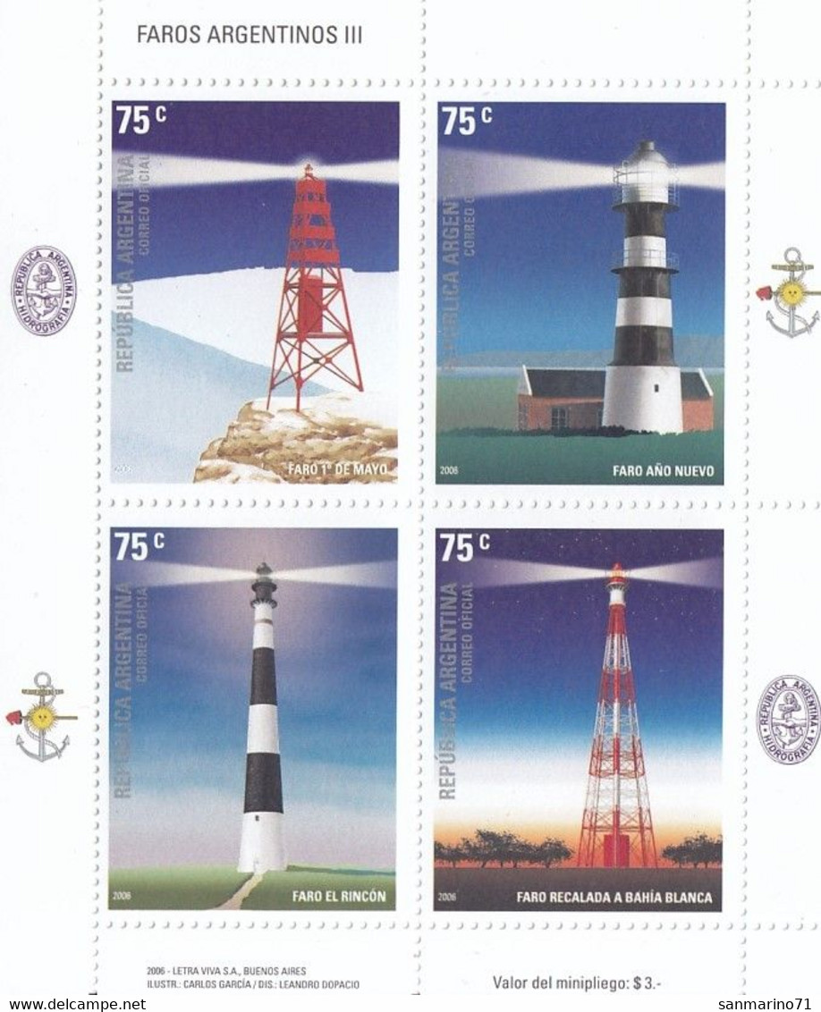 ARGENTINA 3036-3039,unused,lighthouses - Blocks & Sheetlets