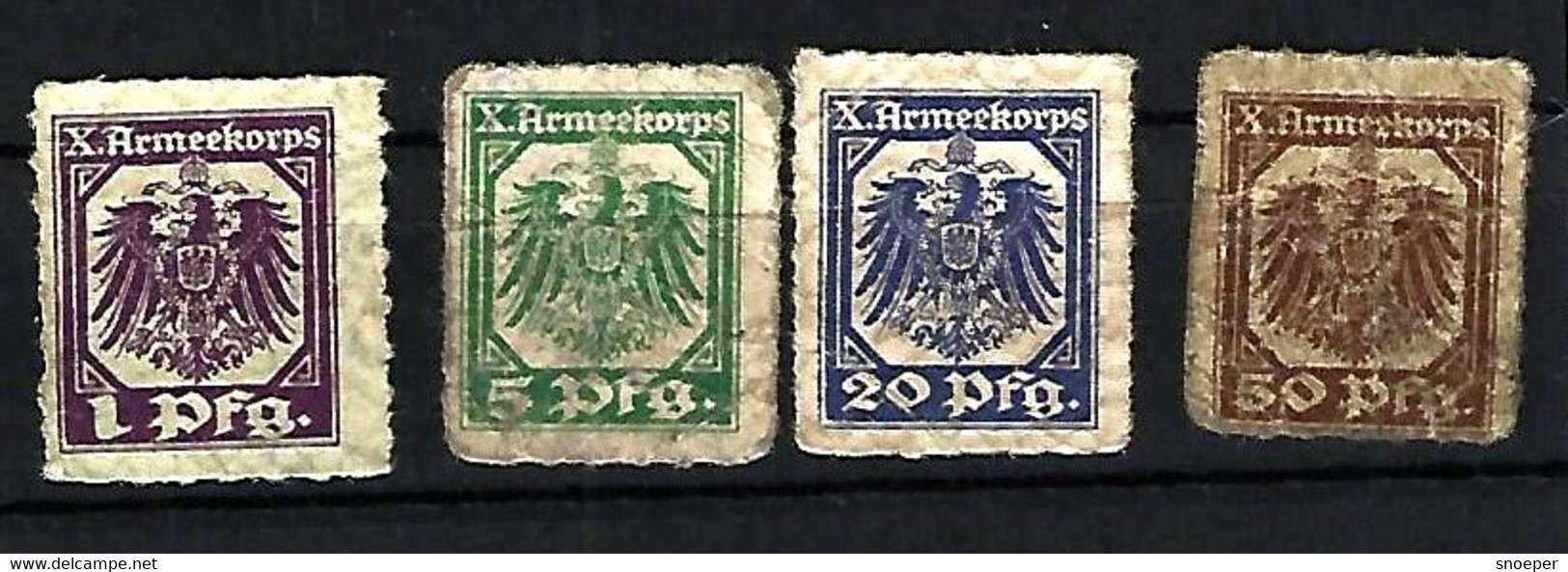 *germany  Kriegsgefangenen Lager Hannover  X  ARMEEKORPS 1+5+20+50 Pfennig    05.20/21/23/24 - Andere & Zonder Classificatie