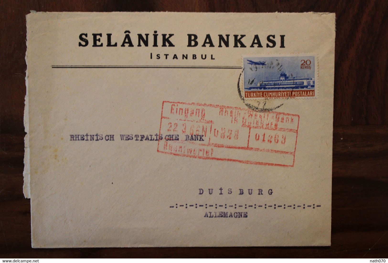 1966 Air Mail Turquie Türkei Allemagne Germany Empire Ottoman Cover - Cartas & Documentos