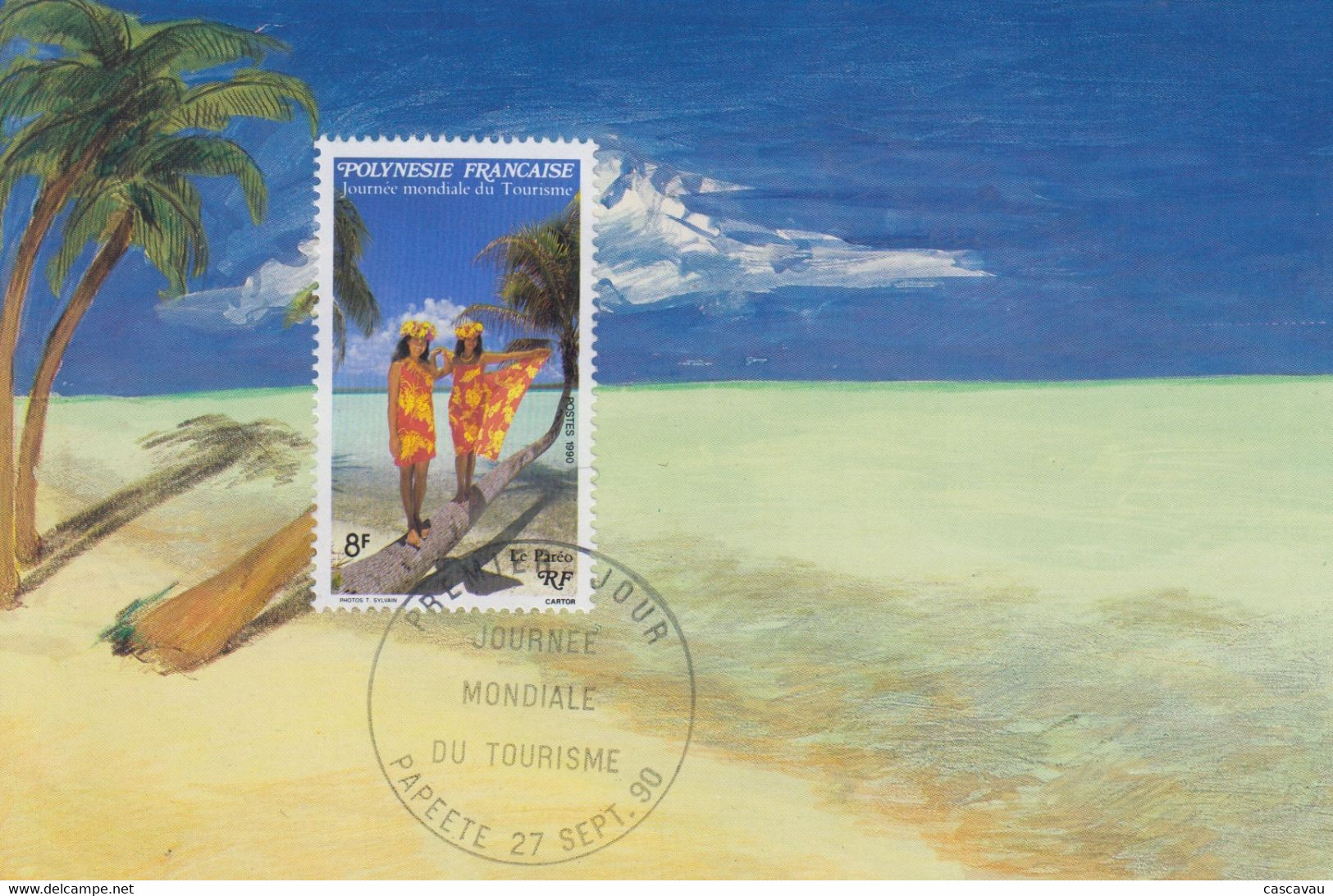 Carte  Maximum  1er  Jour   POLYNESIE    Journée  Mondiale   Du   Tourisme    1990 - Cartes-maximum