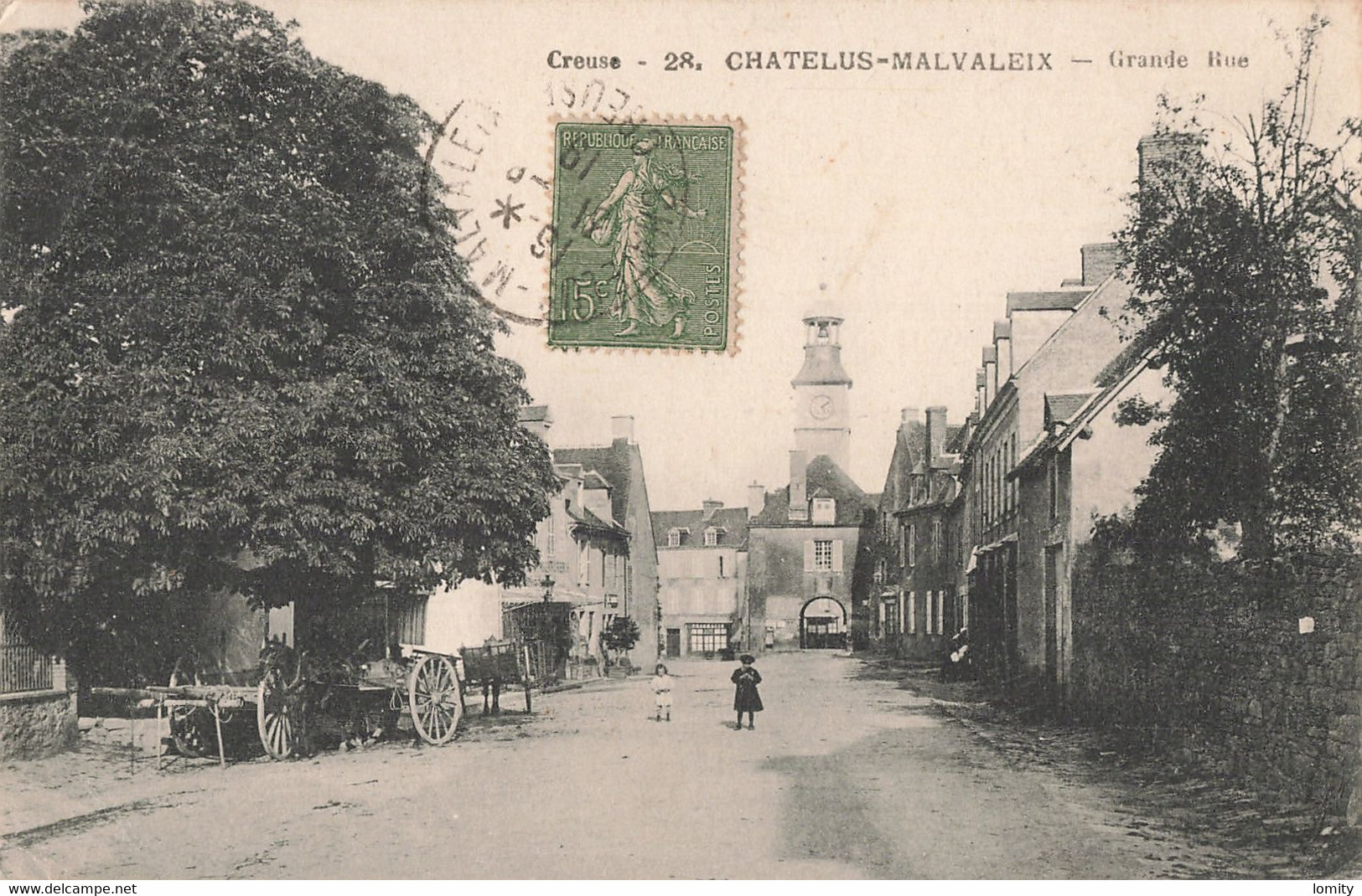 23 Chatelus Malvaleix CPA Grande Rue , Voir état Ci Dessous - Chatelus Malvaleix