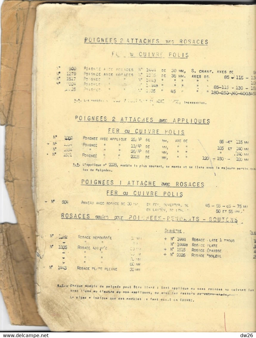 Catalogue Ferronnerie, Cuivrerie Pour Meubles Et Bâtiments - Dubois & Cie, Tinchebray (Orne) - Do-it-yourself / Technical