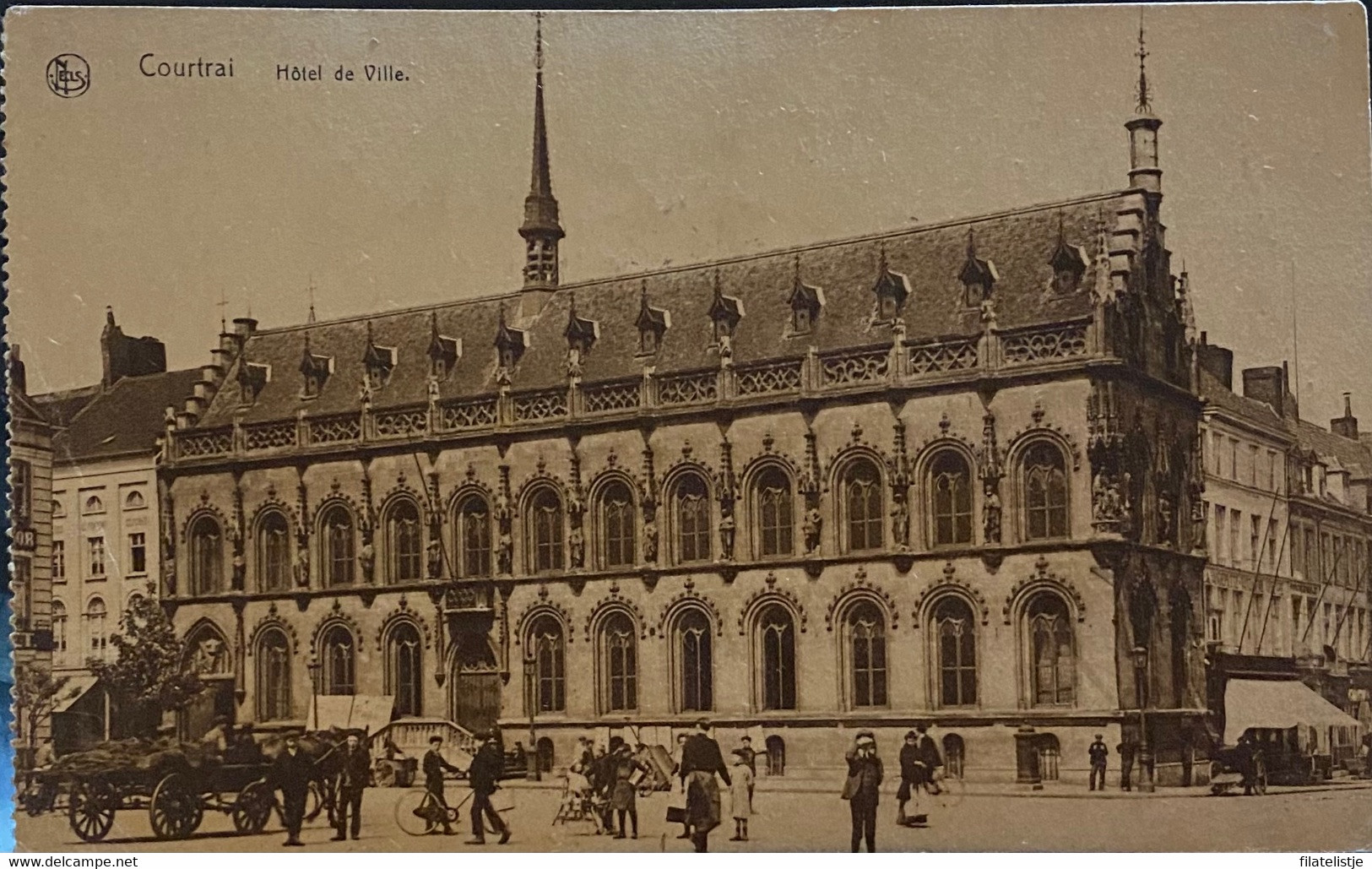 Kortrijk Stadhuis Gelopen Met Taxzegels - Kortrijk