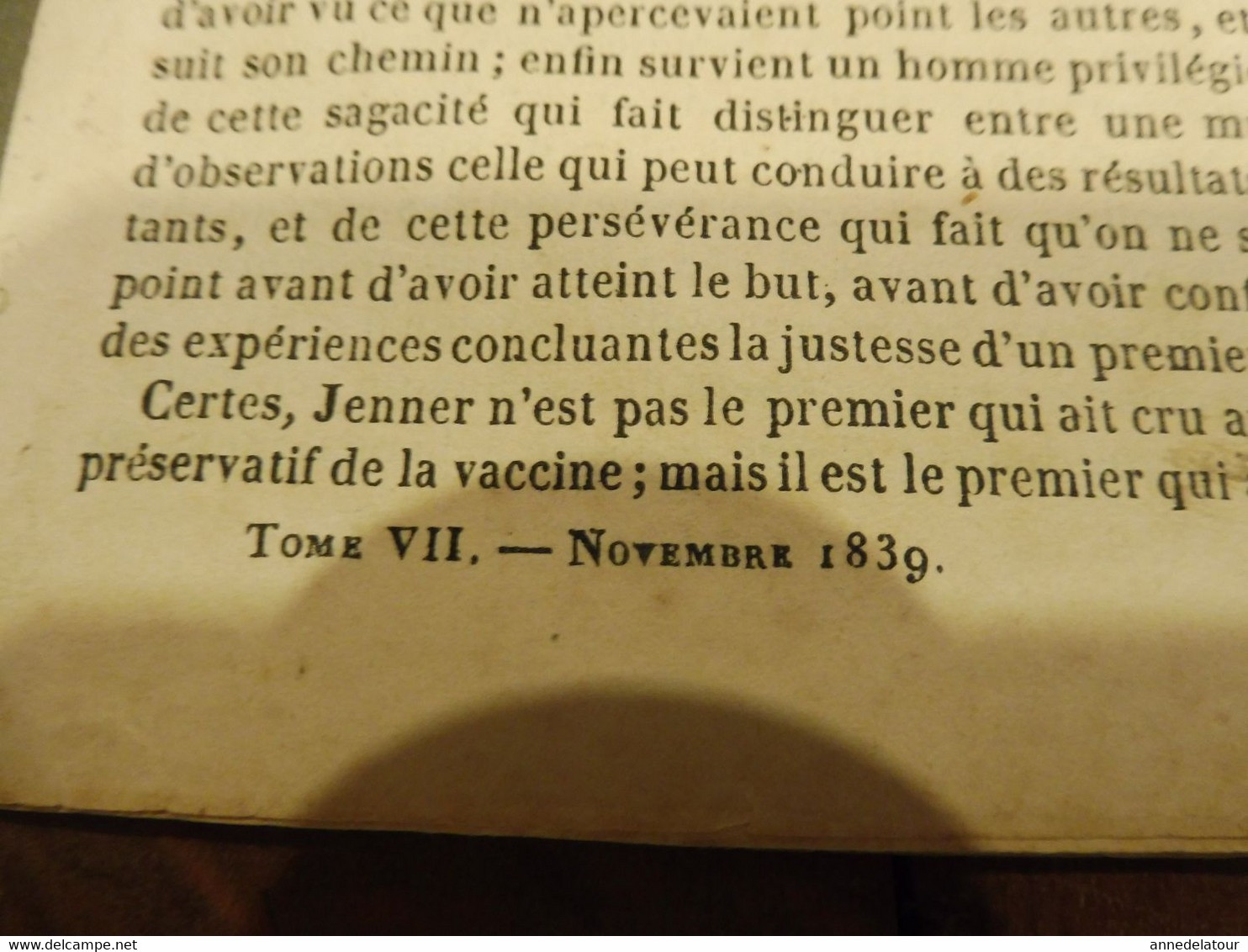 1839 JENNER Et Les Vaccins; DANTZIG ( Dantzic);  Les Harpes éoliennes ; Etc - 1800 - 1849