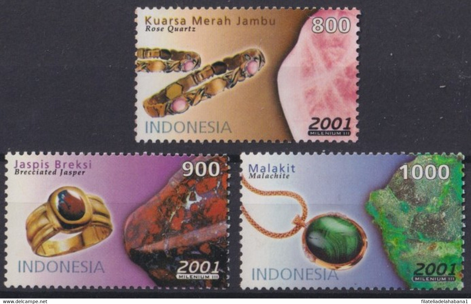 F-EX37958 INDONESIA MNH 2001 PRECIOUS STONES JEWELRY RING. - Minéraux