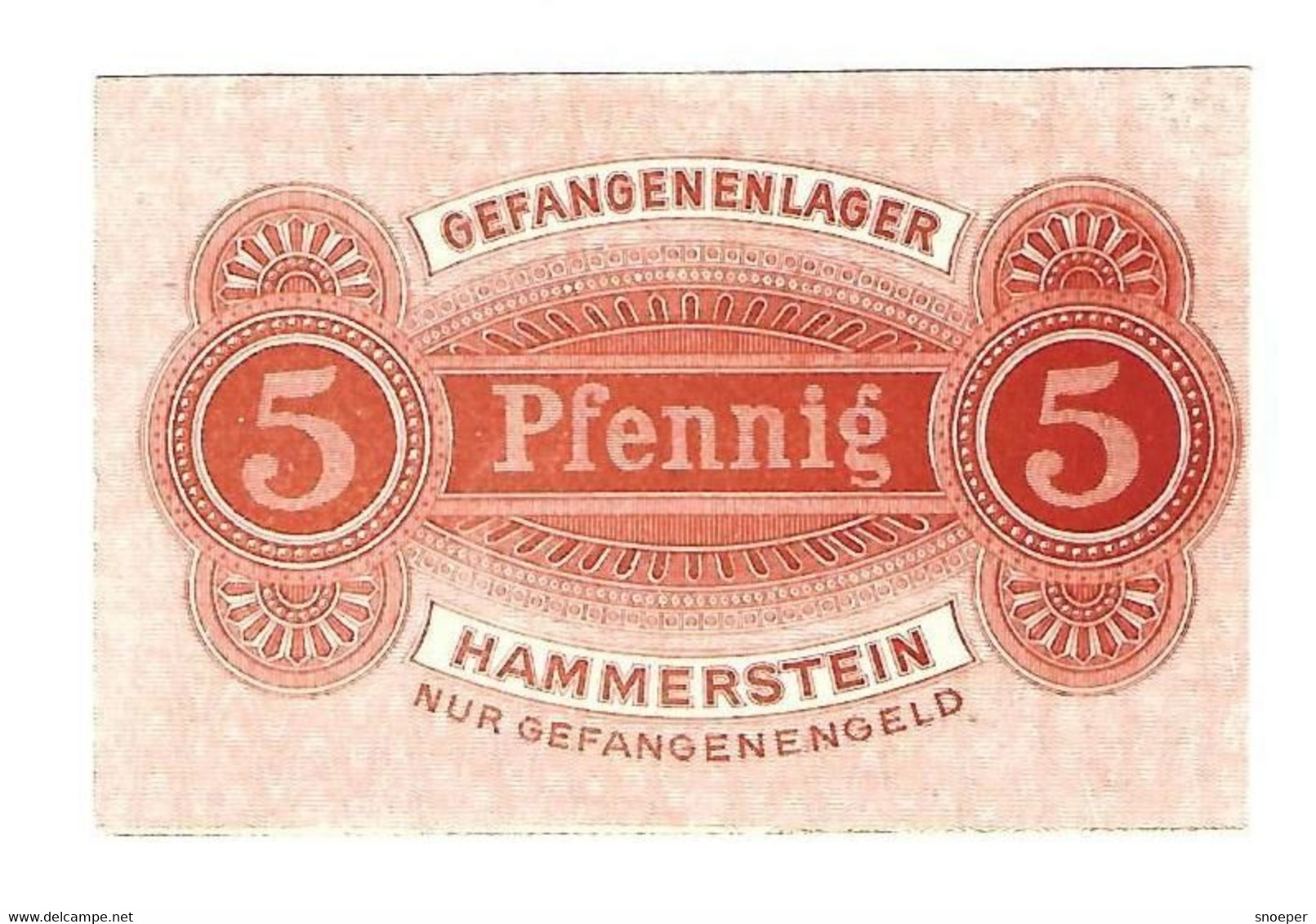 *germany Gefangenen Lager Hammerstein 5 Pfennig  05.01 - Autres & Non Classés