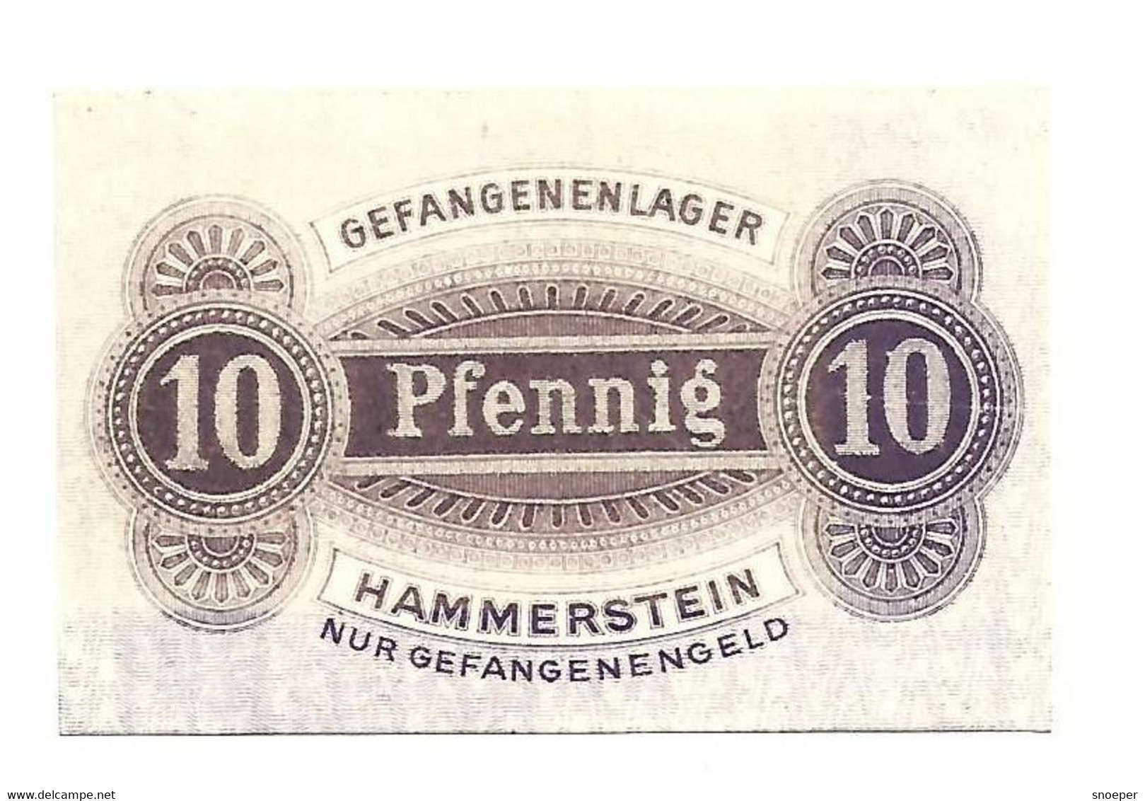 *germany Gefangenen Lager Hammerstein 10 Pfennig  05.02 - Autres & Non Classés